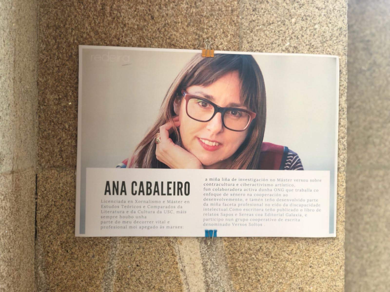 Cartel biográfico de Ana Cabaleiro en la jornada Para chula, a miña parrula